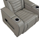 Cyber Gray Power Reclining Chair with Power Headrest, Cup holder, Charging Ports and LED Lighting from Homelegance - Luna Furniture