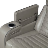 Cyber Gray Power Reclining Chair with Power Headrest, Cup holder, Charging Ports and LED Lighting from Homelegance - Luna Furniture