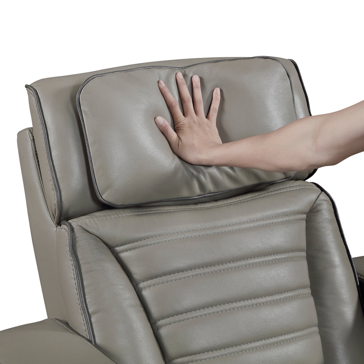 Cyber Gray Power Reclining Chair with Power Headrest, Cup holder, Charging Ports and LED Lighting from Homelegance - Luna Furniture