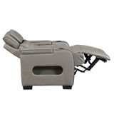 Cyber Gray Power Reclining Chair with Power Headrest, Cup holder, Charging Ports and LED Lighting from Homelegance - Luna Furniture