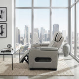 Cyber Gray Power Reclining Chair with Power Headrest, Cup holder, Charging Ports and LED Lighting from Homelegance - Luna Furniture