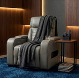 Cyber Gray Power Reclining Chair with Power Headrest, Cup holder, Charging Ports and LED Lighting from Homelegance - Luna Furniture