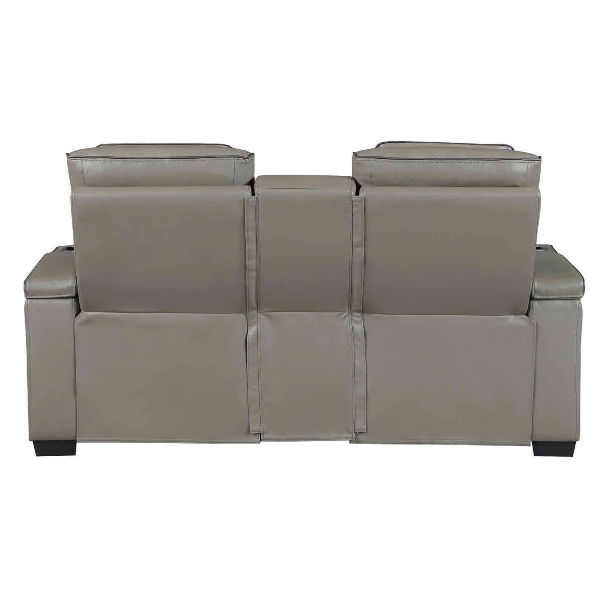 Cyber Gray Power Double Reclining Loveseat with Center Console ,Cup Holders, Wireless Speakers with Sub-Woofer and LED Lighting from Homelegance - Luna Furniture