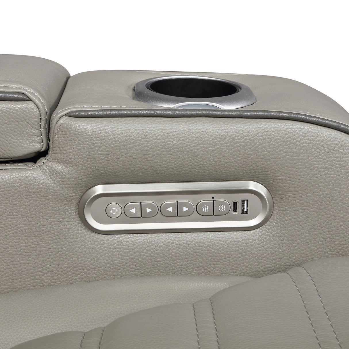 Cyber Gray Power Double Reclining Loveseat with Center Console ,Cup Holders, Wireless Speakers with Sub-Woofer and LED Lighting from Homelegance - Luna Furniture