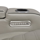 Cyber Gray Power Double Reclining Loveseat with Center Console ,Cup Holders, Wireless Speakers with Sub-Woofer and LED Lighting from Homelegance - Luna Furniture