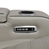 Cyber Gray Power Double Reclining Sofa with Center Drop-Down, Cup Holders, Wireless Charger and LED Lighting from Homelegance - Luna Furniture