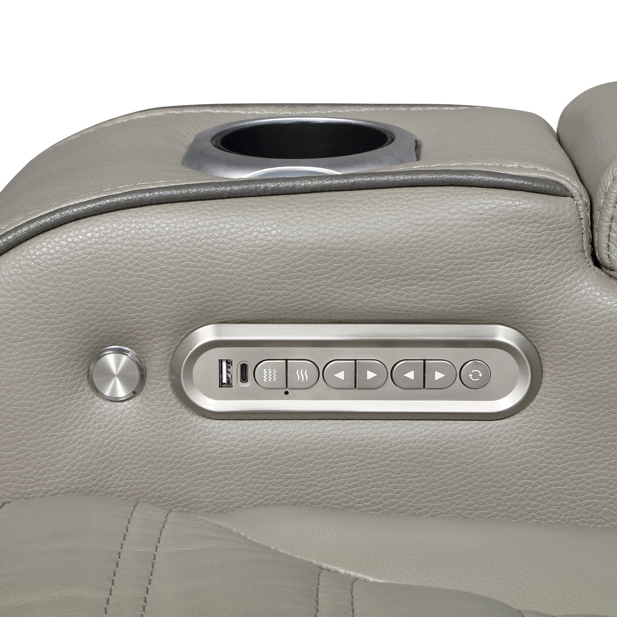Cyber Gray Power Reclining Chair with Power Headrest, Cup holder, Charging Ports and LED Lighting from Homelegance - Luna Furniture