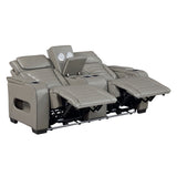 Cyber Gray Power Double Reclining Loveseat with Center Console ,Cup Holders, Wireless Speakers with Sub-Woofer and LED Lighting from Homelegance - Luna Furniture