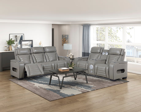 Cyber Gray 2-Piece Power Reclining Living Room Set from Homelegance - Luna Furniture