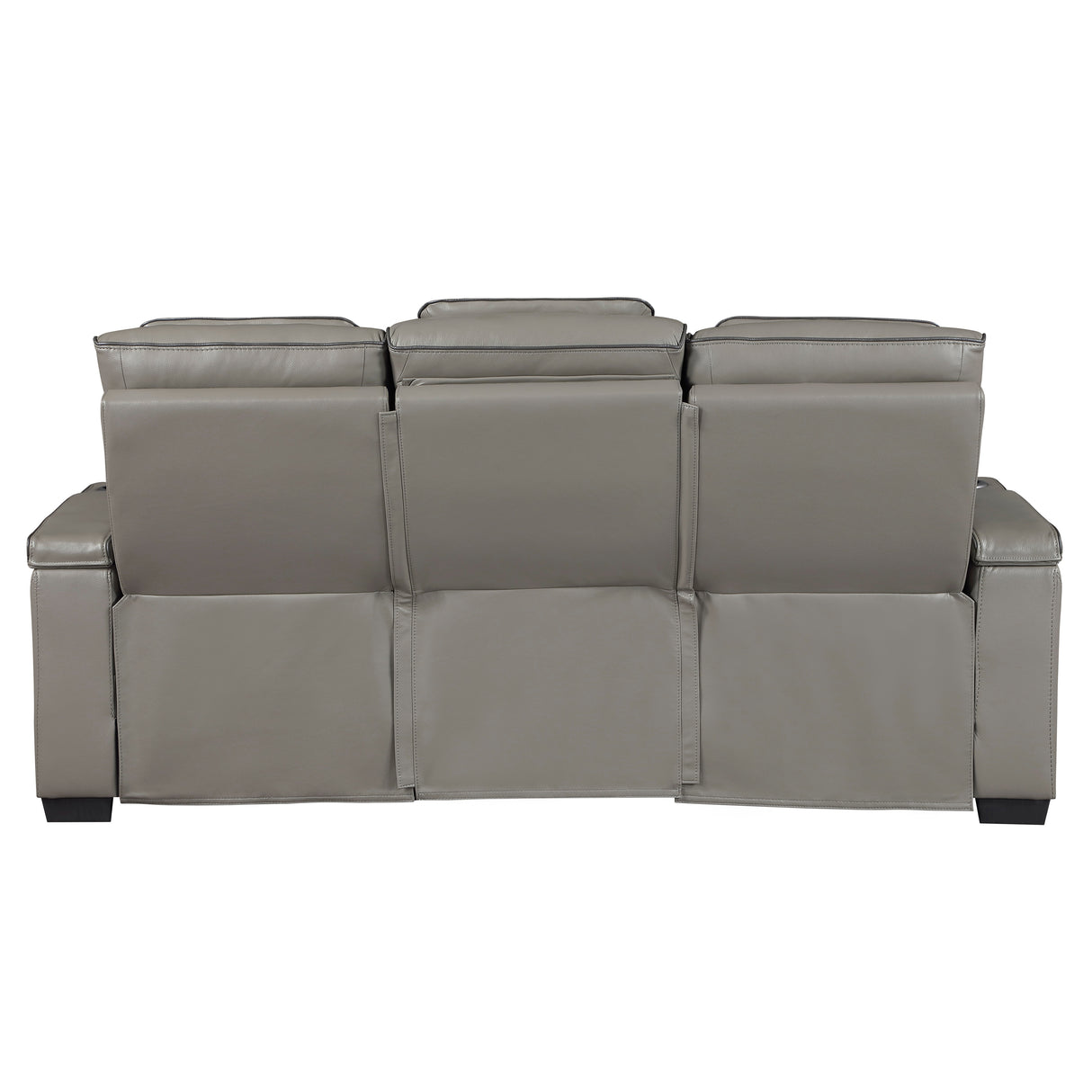 Cyber Gray Power Double Reclining Sofa with Center Drop-Down, Cup Holders, Wireless Charger and LED Lighting from Homelegance - Luna Furniture