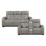 Cyber Gray 2-Piece Power Reclining Living Room Set from Homelegance - Luna Furniture