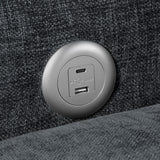 8345DGY-1 Convertible Sleeper Chair with Charging Ports from Homelegance - Luna Furniture