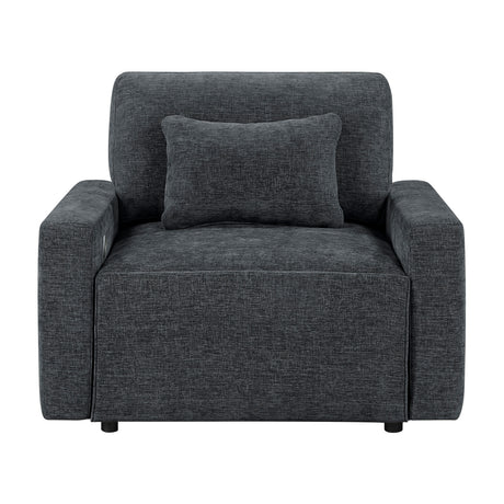 8345DGY-1 Convertible Sleeper Chair with Charging Ports from Homelegance - Luna Furniture