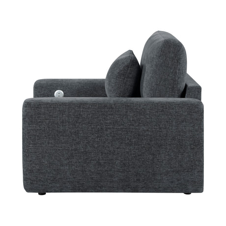 8345DGY-1 Convertible Sleeper Chair with Charging Ports from Homelegance - Luna Furniture