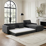 Cumulus Dark Gray Convertible Queen Sleeper Sofa with Charging Ports from Homelegance - Luna Furniture