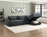 Cumulus Dark Gray 2-Piece Right Side Chaise Sectional with Convertible Queen Sleeper from Homelegance - Luna Furniture