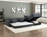 Cumulus Dark Gray 2-Piece Right Side Chaise Sectional with Convertible Queen Sleeper from Homelegance - Luna Furniture