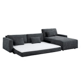 Cumulus Dark Gray 2-Piece Right Side Chaise Sectional with Convertible Queen Sleeper from Homelegance - Luna Furniture