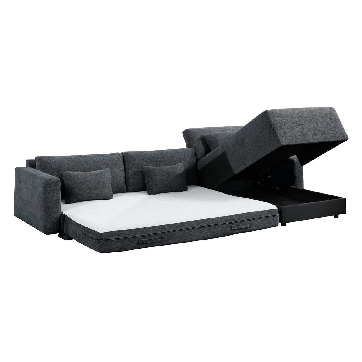 Cumulus Dark Gray Convertible Queen Sleeper Sofa with Charging Ports from Homelegance - Luna Furniture