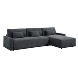 Cumulus Dark Gray 2-Piece Right Side Chaise Sectional with Convertible Queen Sleeper from Homelegance - Luna Furniture