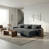 Cumulus Dark Gray Convertible Queen Sleeper Sofa with Charging Ports from Homelegance - Luna Furniture