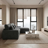 Cumulus Dark Gray 2-Piece Right Side Chaise Sectional with Convertible Queen Sleeper from Homelegance - Luna Furniture
