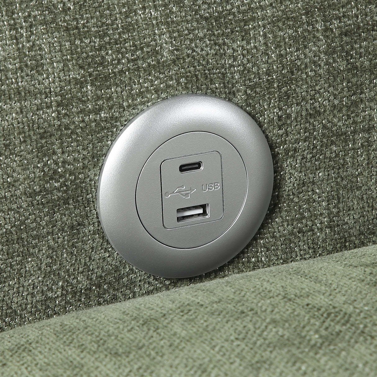 8345GRN-1 Convertible Sleeper Chair with Charging Ports from Homelegance - Luna Furniture