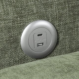 8345GRN-1 Convertible Sleeper Chair with Charging Ports from Homelegance - Luna Furniture