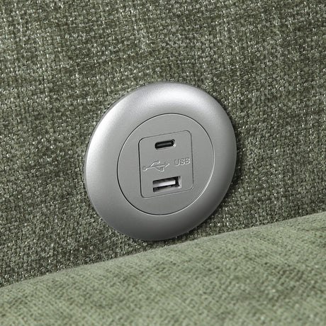 8345GRN-1 Convertible Sleeper Chair with Charging Ports from Homelegance - Luna Furniture
