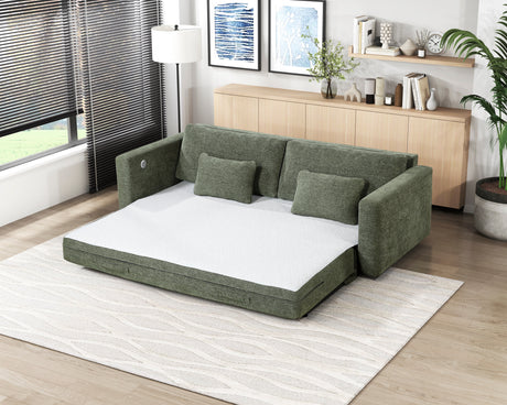 Cumulus Green 2-Piece Convertible RAF Sleeper Sectional from Homelegance - Luna Furniture