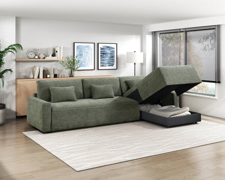 Cumulus Green Convertible Sleeper Chair with Charging Ports from Homelegance - Luna Furniture