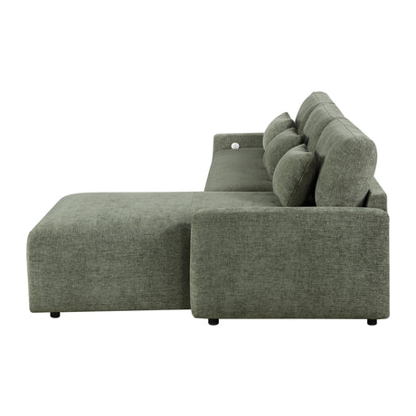 Cumulus Green Convertible Sleeper Chair with Charging Ports from Homelegance - Luna Furniture