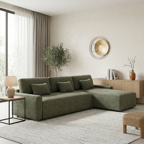 Cumulus Green 2-Piece Convertible RAF Sleeper Sectional from Homelegance - Luna Furniture