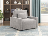 Cumulus Gray 2-Piece Right Side Chaise Sectional with Convertible Queen Sleeper