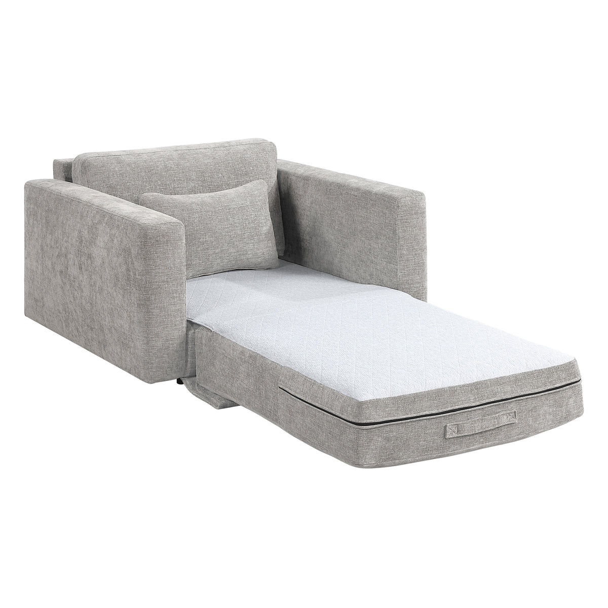 Cumulus Gray 2-Piece Right Side Chaise Sectional with Convertible Queen Sleeper