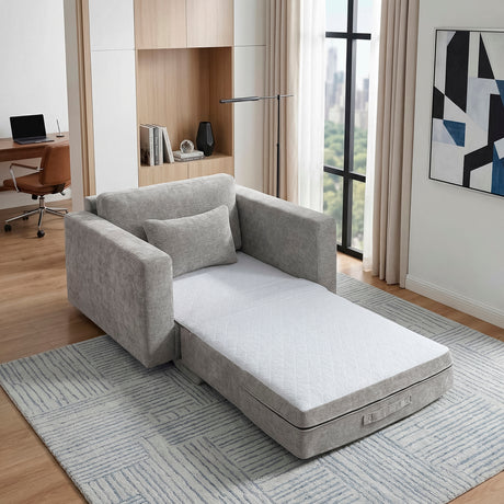 8345GRY-1 Convertible Sleeper Chair with Charging Ports from Homelegance - Luna Furniture