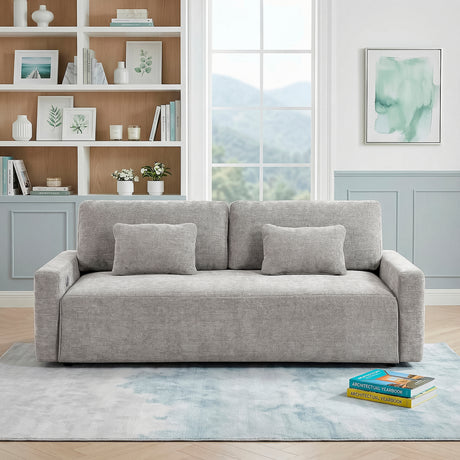 8345GRY-3 Convertible Queen Sleeper Sofa with Charging Ports from Homelegance - Luna Furniture