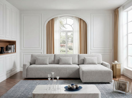Cumulus Gray 2-Piece Convertible RAF Sleeper Sectional from Homelegance - Luna Furniture