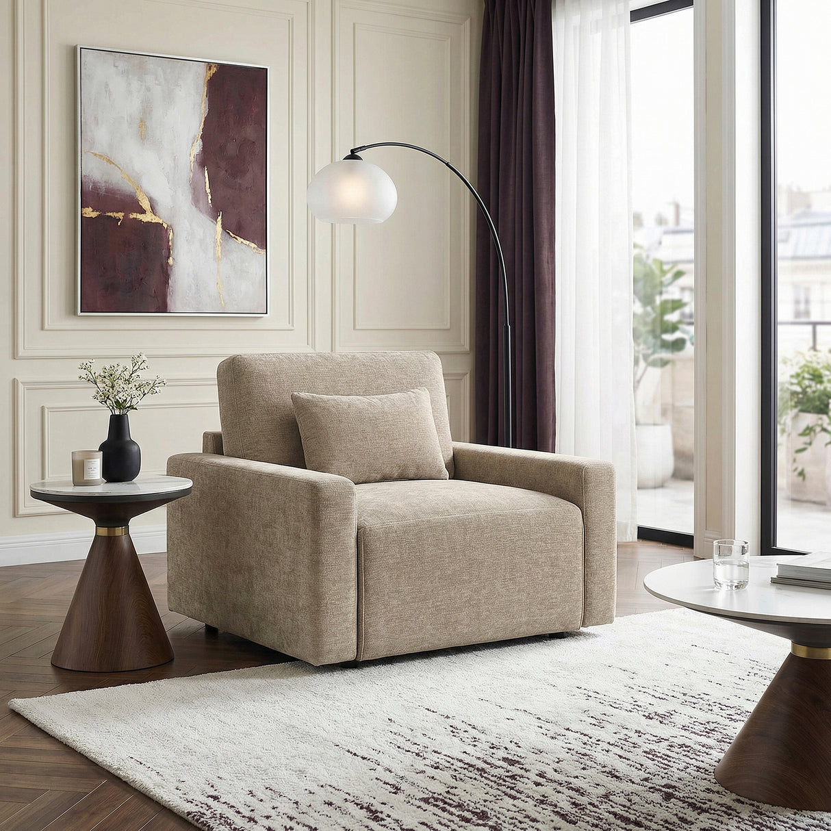 8345TPE-1 Convertible Sleeper Chair with Charging Ports from Homelegance - Luna Furniture