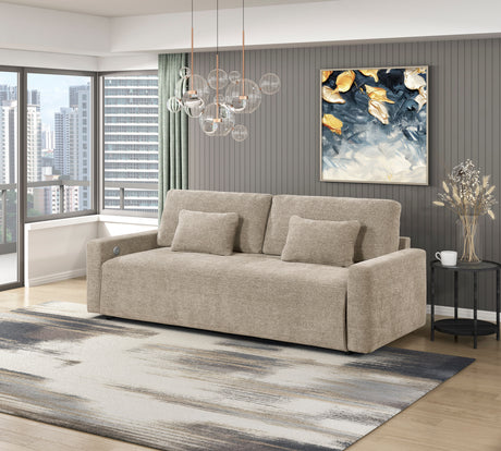 Cumulus Taupe 2-Piece Convertible RAF Sleeper Sectional from Homelegance - Luna Furniture