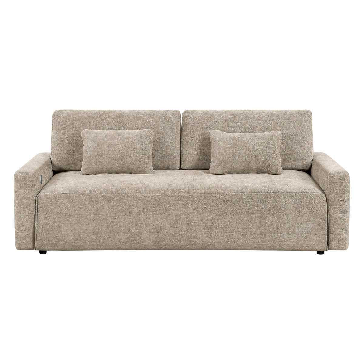 Cumulus Taupe Convertible Queen Sleeper Sofa with Charging Ports from Homelegance - Luna Furniture