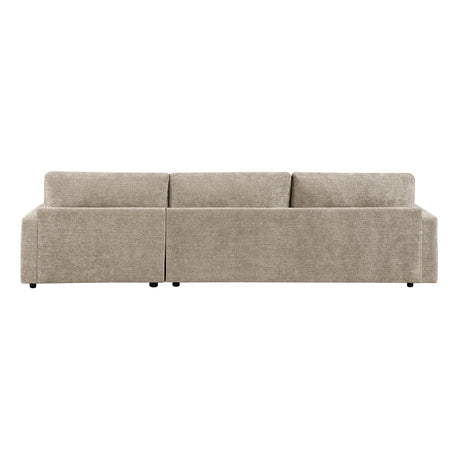Cumulus Taupe 2-Piece Convertible RAF Sleeper Sectional from Homelegance - Luna Furniture