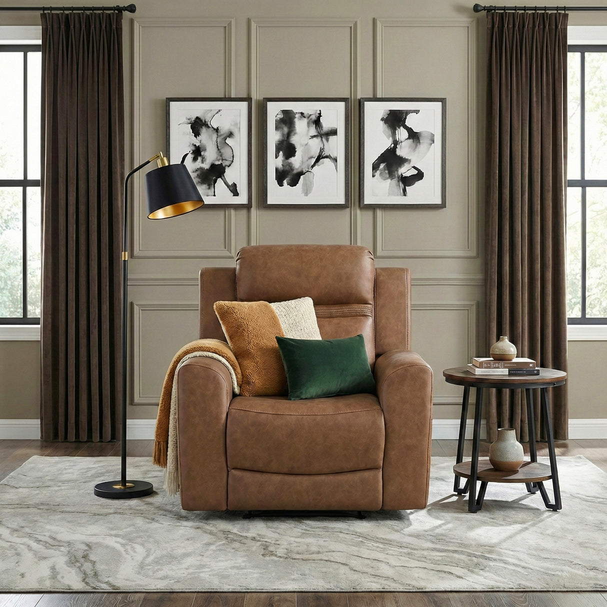 Hearth Brown Reclining Chair from Homelegance - Luna Furniture