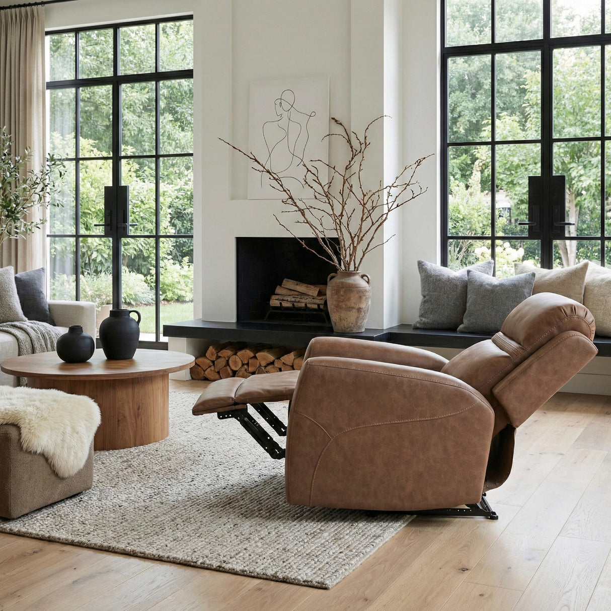 Hearth Brown Reclining Chair from Homelegance - Luna Furniture