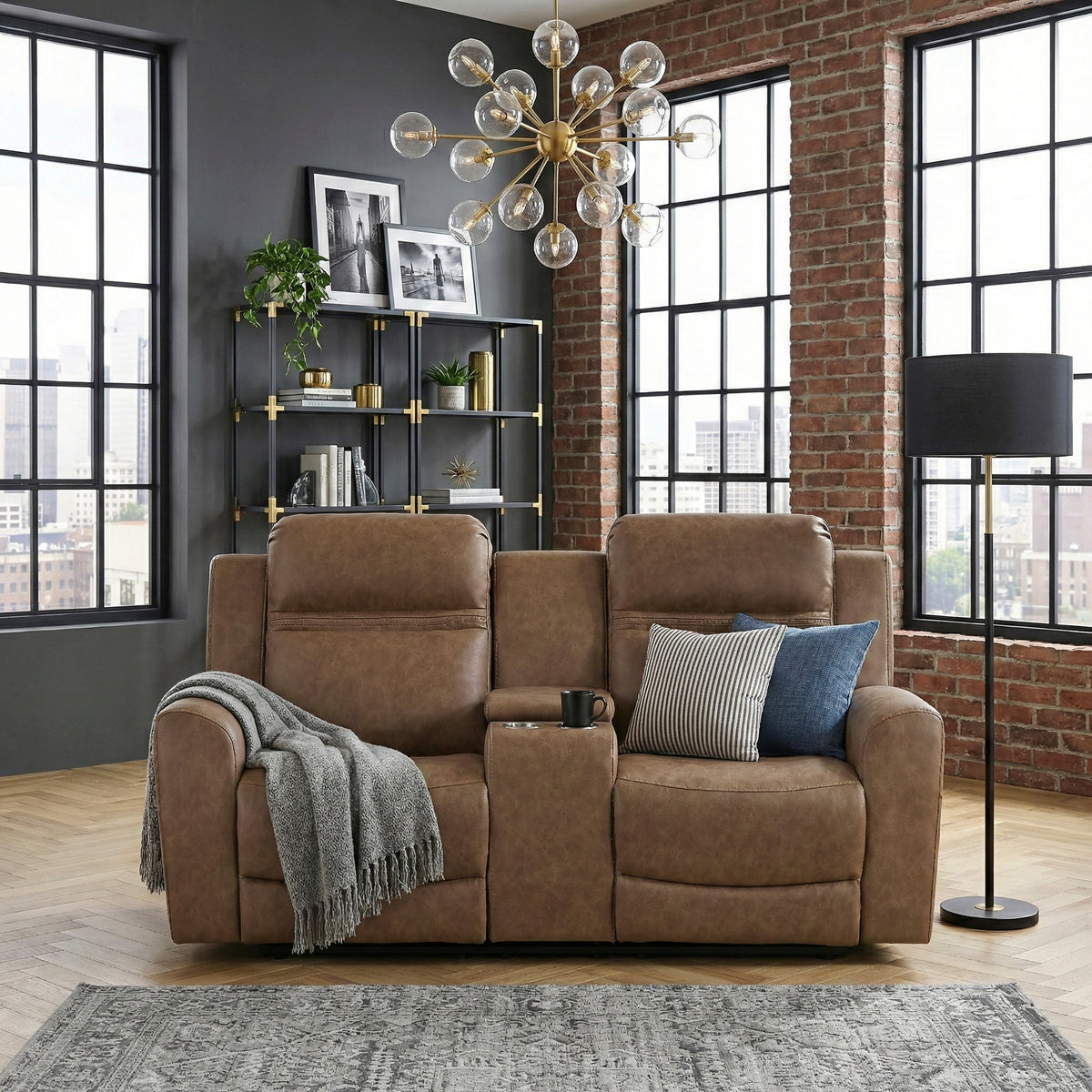 Hearth Charcoal Reclining Chair from Homelegance - Luna Furniture
