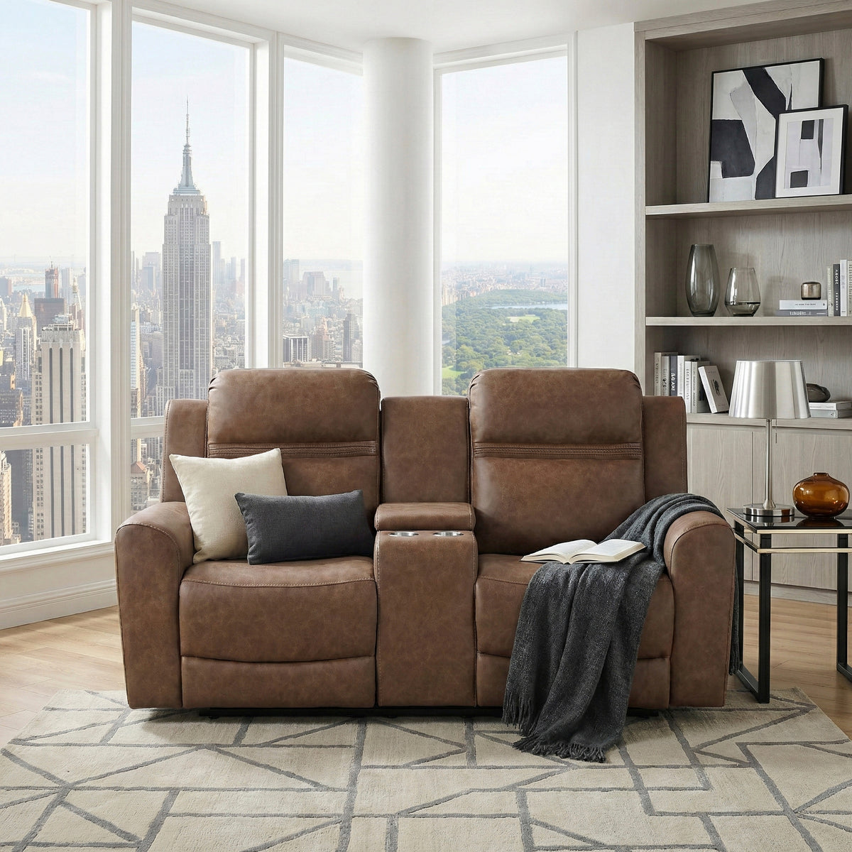 Hearth Charcoal Reclining Chair from Homelegance - Luna Furniture