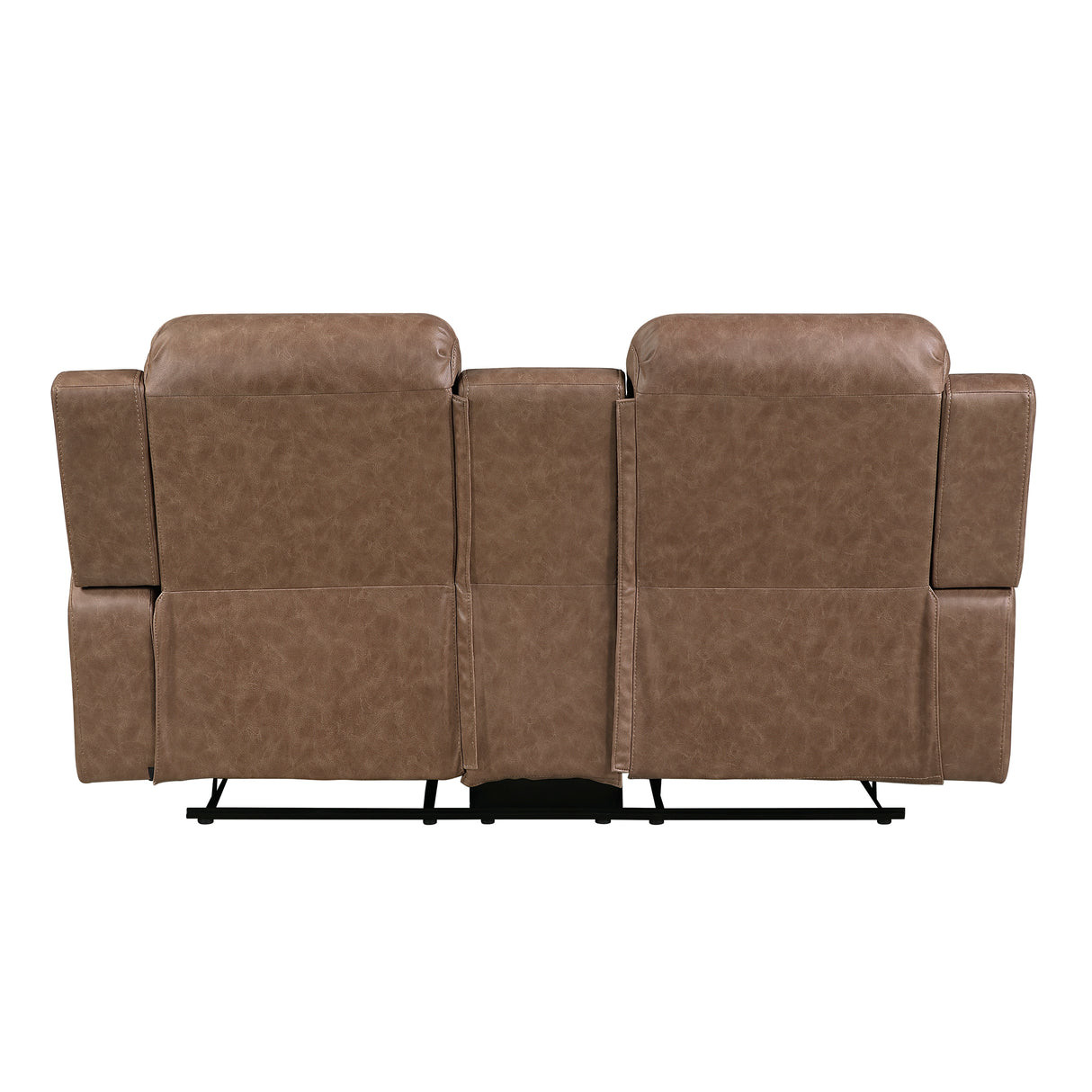 Hearth Brown Double Reclining Loveseat with Center Console from Homelegance - Luna Furniture