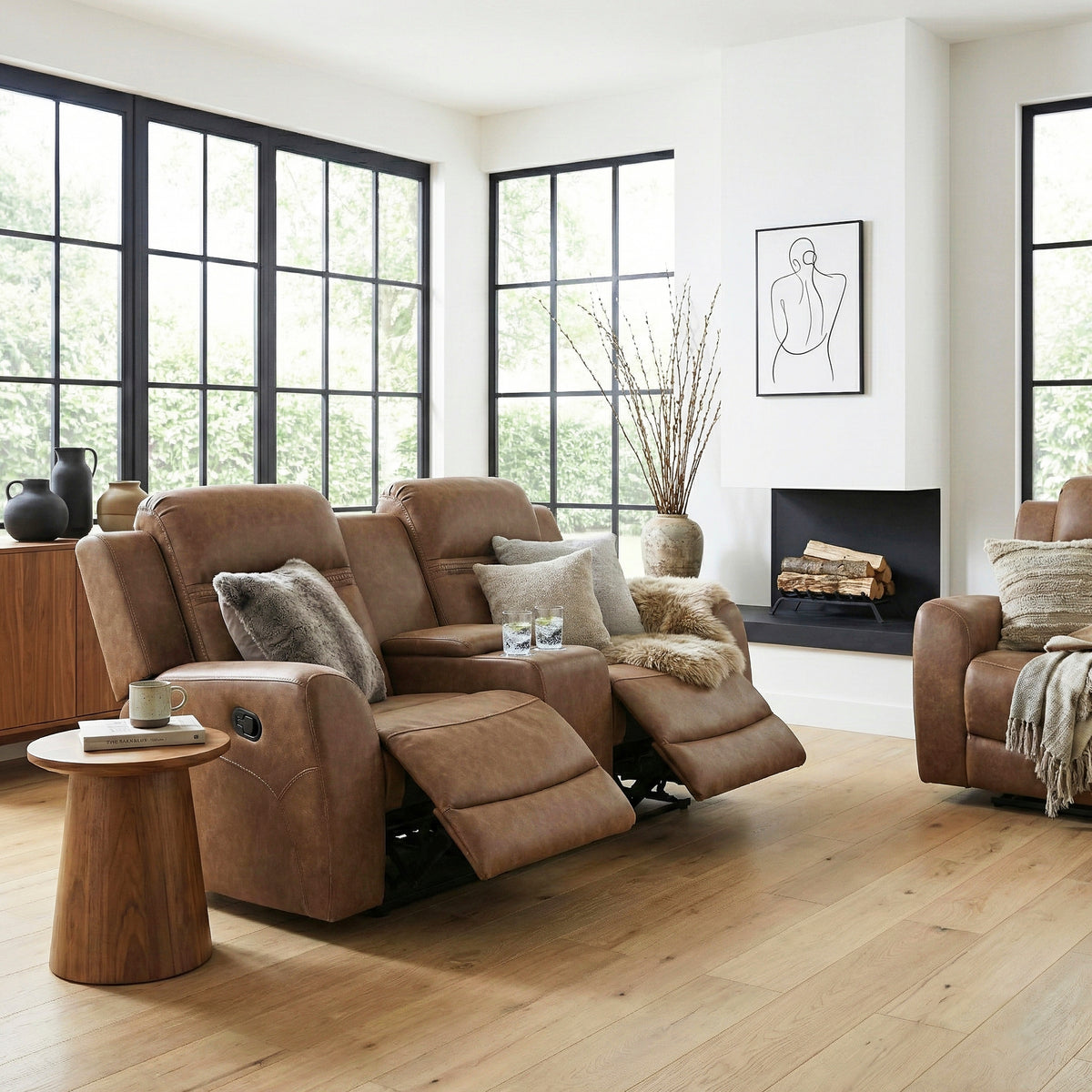 Hearth Charcoal Reclining Chair from Homelegance - Luna Furniture