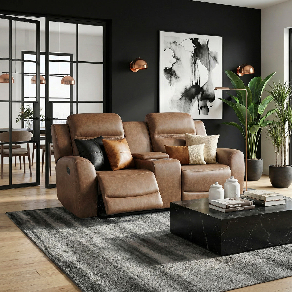 Hearth Charcoal Reclining Chair from Homelegance - Luna Furniture