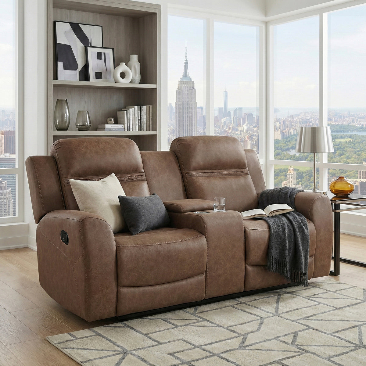 Hearth Charcoal Reclining Chair from Homelegance - Luna Furniture